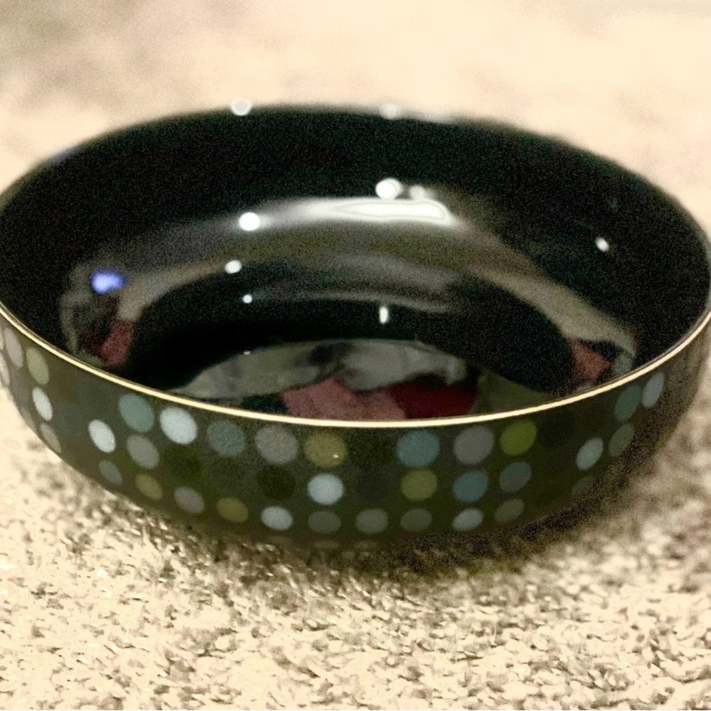 Denby Jet Dots Black and Gray Serveware Bowl